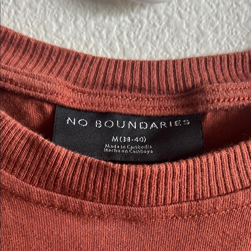 No Boundaries Mens Oversized Pocket T-Shirt Brown Terracotta Medium NB30101 - Picture 5 of 7
